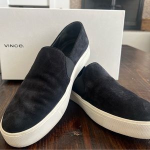 VINCE. Berlin Black Suede Slip-On Sneaker
